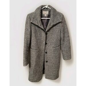 H&M Wool Coat Women Sz 8 Button Front Oversized Old Money Classic Preppy